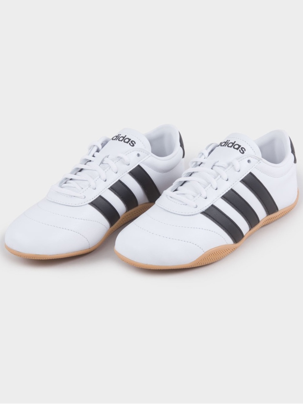 💕NIB- Adidas Grand Court Lo White Sneakers with Black Stripes Womens 9
